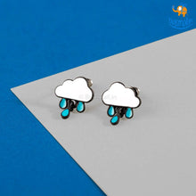 Load image into Gallery viewer, Cloudy Drops of Rain Studs