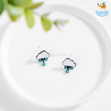 Load image into Gallery viewer, Cloudy Drops of Rain Studs