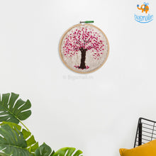 Load image into Gallery viewer, Handmade Cherry Blossom Embroidery Hoop Art