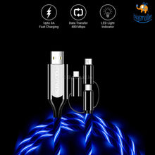 Load image into Gallery viewer, Illume 3 in 1 LED Charging Cable