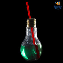 Load image into Gallery viewer, Bulb Shaped Glass with Straw
