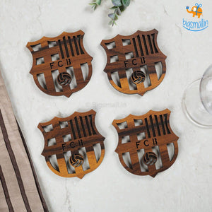 Barcelona Laser Cut Wooden Coasters - Set of 4