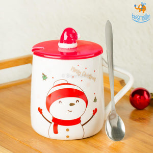 Christmas Mug With Lid & Spoon