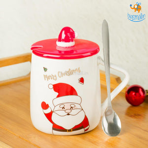 Christmas Mug With Lid & Spoon