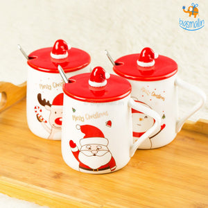 Christmas Mug With Lid & Spoon