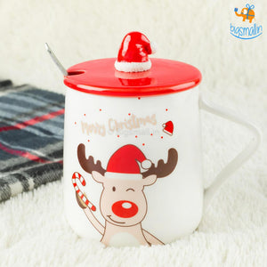 Christmas Mug With Lid & Spoon