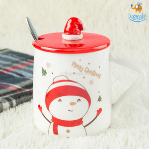 Christmas Mug With Lid & Spoon