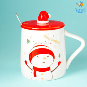 Christmas Mug With Lid & Spoon