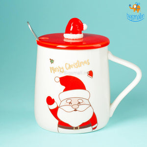 Christmas Mug With Lid & Spoon