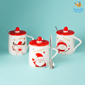 Christmas Mug With Lid & Spoon