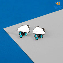 Load image into Gallery viewer, Cloudy Drops of Rain Studs
