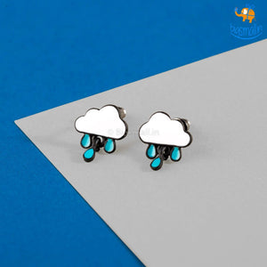 Cloudy Drops of Rain Studs