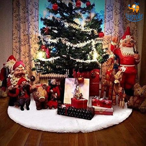 Faux Fur Christmas Tree Mat