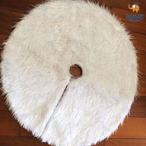 Faux Fur Christmas Tree Mat