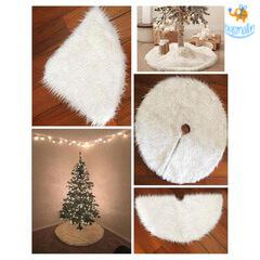 Faux Fur Christmas Tree Mat