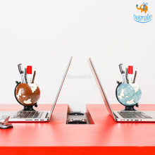 Load image into Gallery viewer, Globe Resin Stationery Holder - Hand painted
