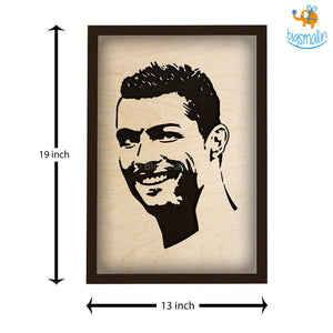 Footballer Engraved Wooden Frame (19 x 13 inches)