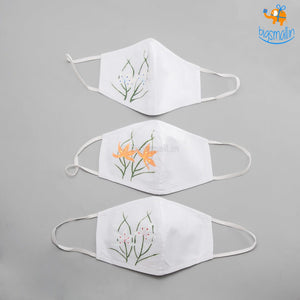 Hand-Painted Cotton Mask - Set of 3