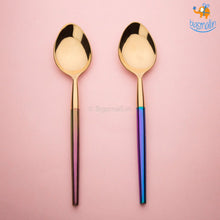 Load image into Gallery viewer, Holographic Golden Metallic Cutlery Set
