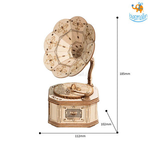 3D Wooden Puzzle - Gramophone