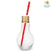 Load image into Gallery viewer, Bulb Shaped Glass with Straw
