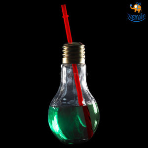 Bulb Shaped Glass with Straw